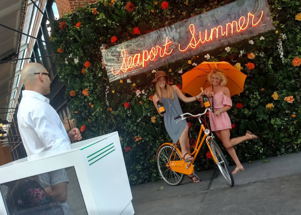 grass hedge wall photo booth rental nyc